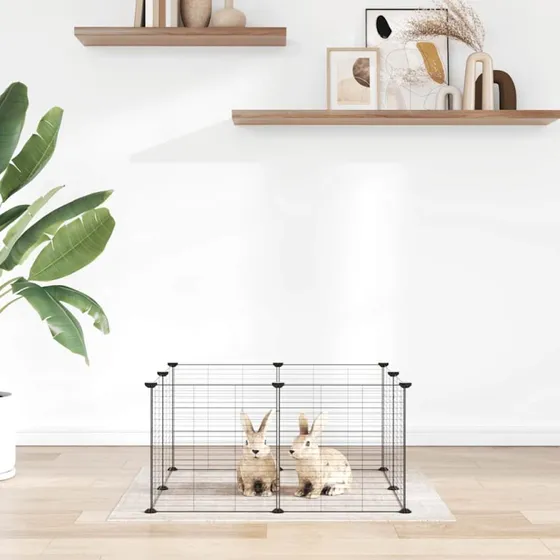 vidaXL 8-panel kledyrsbur sort 35x35 cm stl