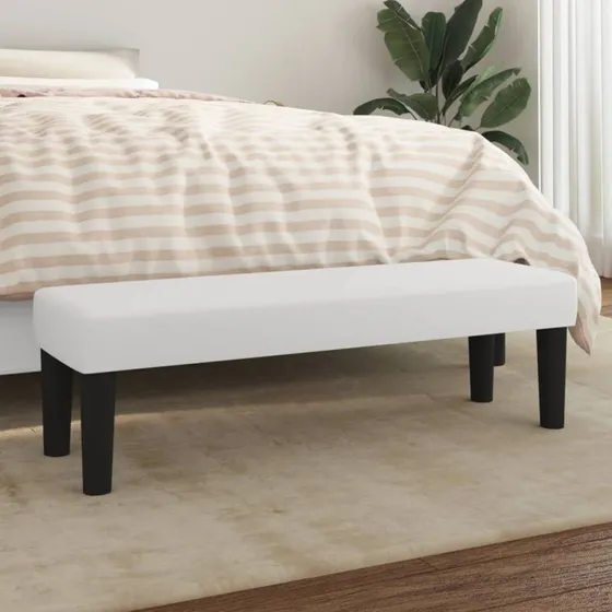 vidaXL bænk 100x30x30 cm hvid kunstlæder
