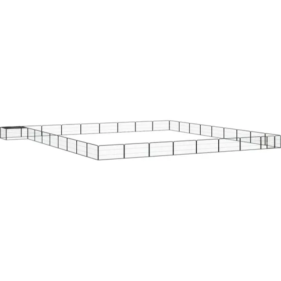 vidaXL 36-panel hundegrd 100x50 cm pulverlakeret stl, sort