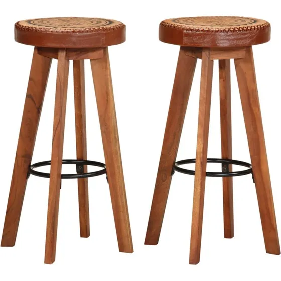 vidaXL Barstole 2 stk. gte lder & massivt akacietr