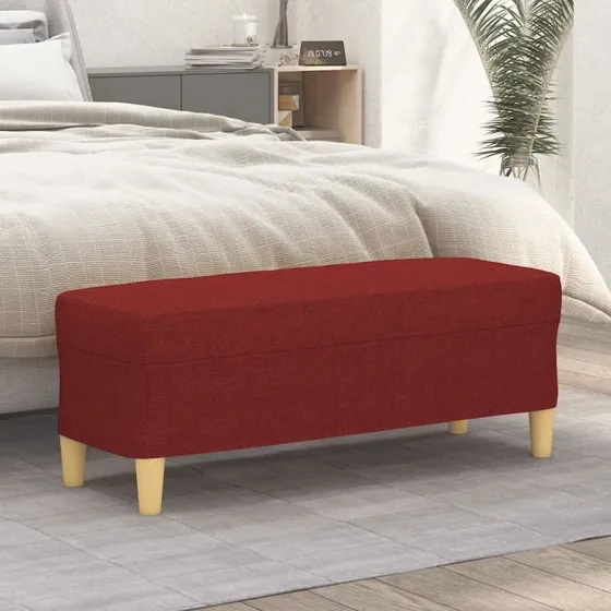 vidaXL bænk 100x35x41 cm vinrød stof