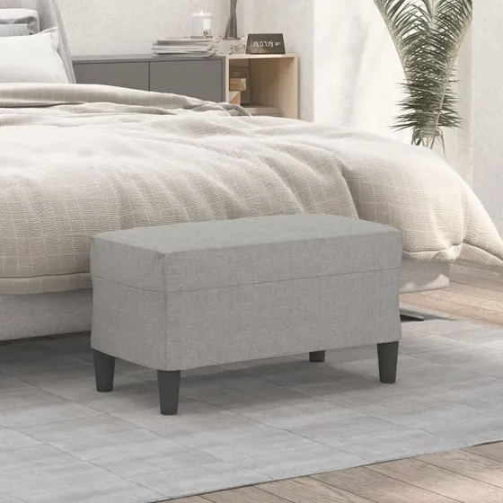 vidaXL bænk 70x35x41 cm stof lysegrå