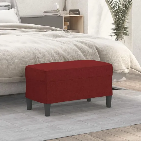 vidaXL bænk i stof 70x35x41 cm, vinrød