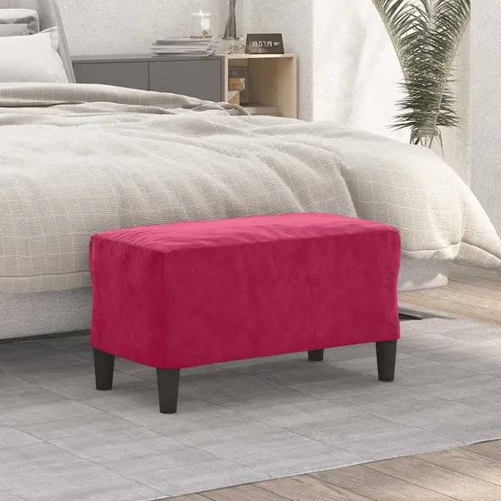 vidaXL velourbænk 70x35x41 cm vinrød