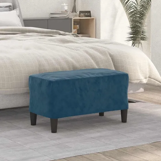vidaXL velourbænk 70x35x41 cm, blå