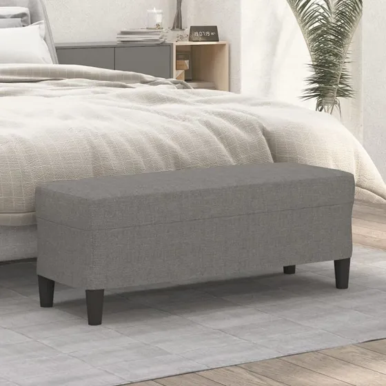 vidaXL bænk 100x35x41 cm mørkegrå stof
