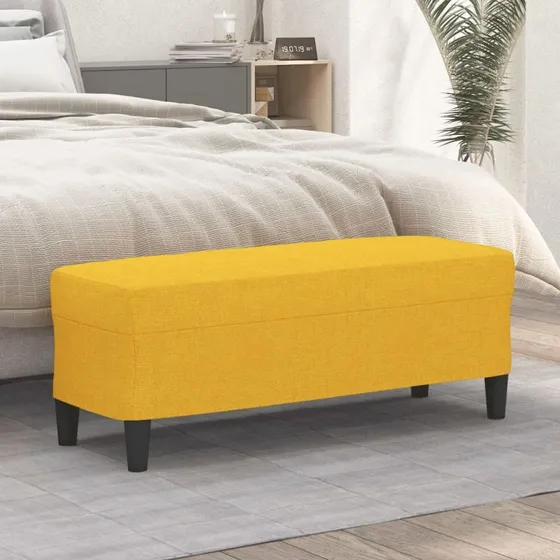 vidaXL bænk 100x35x41 cm stof - gul