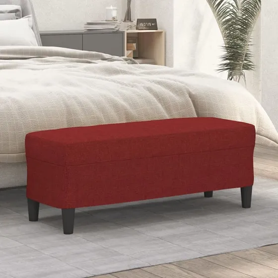 vidaXL bænk 100x35x41 cm stof – vinrød
