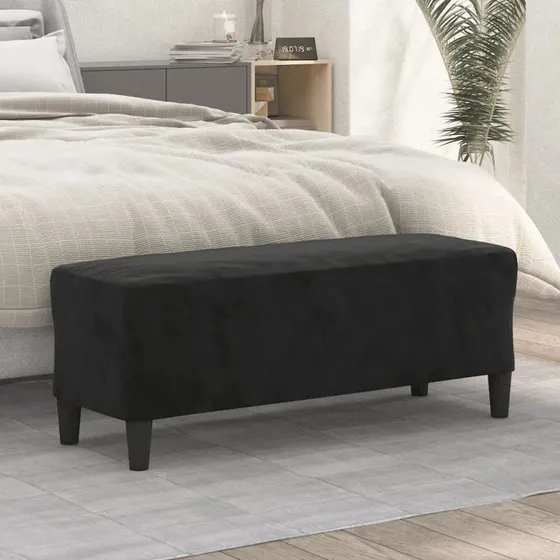 vidaXL velourbænk 100x35x41 cm sort
