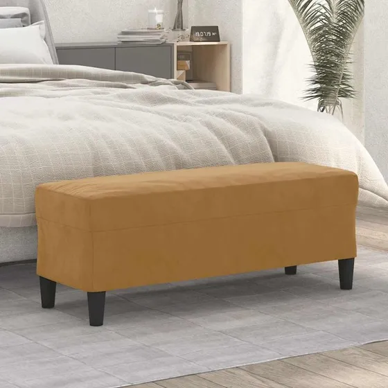 vidaXL bænk 100x35x41 cm velour brun
