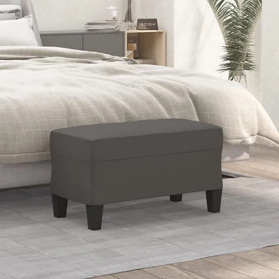 vidaXL bænk 70x35x41 cm kunstlæder grå