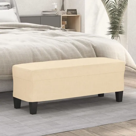 vidaXL bænk 100x35x41 cm stof cremefarvet