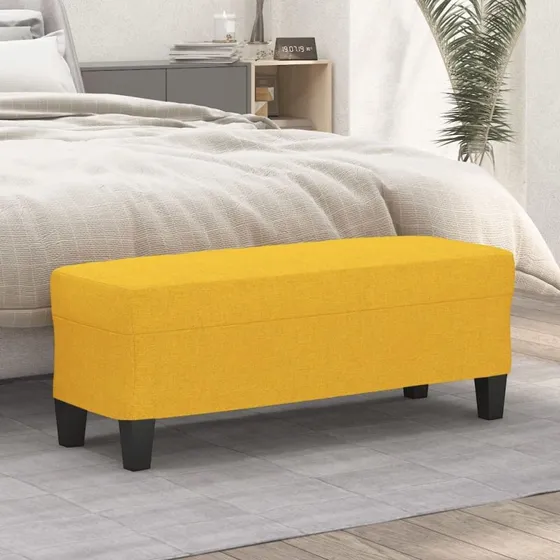 vidaXL bænk 100x35x41 cm stof - gul