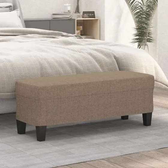vidaXL bænk 100x35x41 cm stof gråbrun