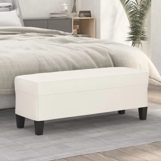 vidaXL bænk 100x35x41 cm kunstlæder creme