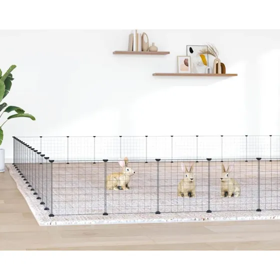 vidaXL Kledyrsindhegning 60 paneler m. lge 35x35 cm, sort