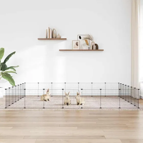 vidaXL kledyrsindhegning 28 paneler med lge 35x35 cm sort