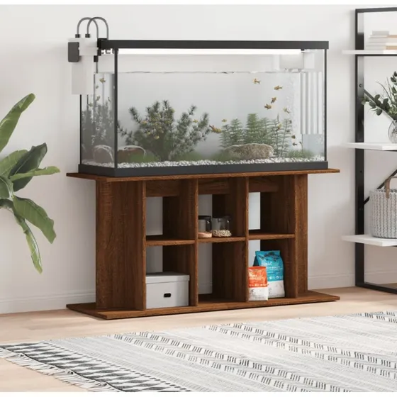 vidaXL akvariebord 120x40x60 cm brun egetrsfarve