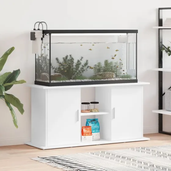 vidaXL akvariebord 121x41x58 cm hvid (konstrueret tr)