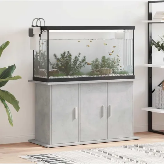 vidaXL akvariestativ betongr 101x41x58 cm i konstrueret tr