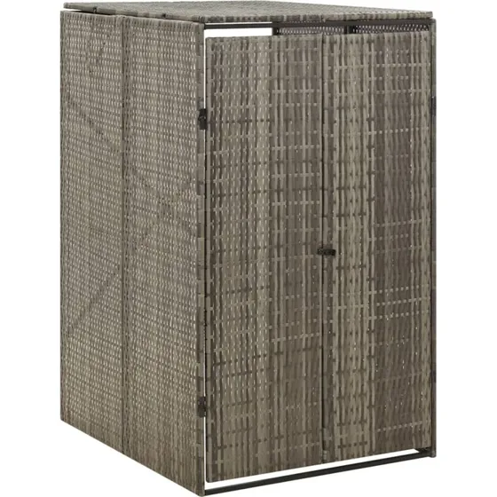vidaXL skraldespandsskjuler 70x80x117 cm polyrattan gr