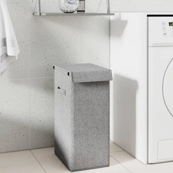 vidaXL foldbar vasketøjskurv 26x34,5x59,5 cm, grå