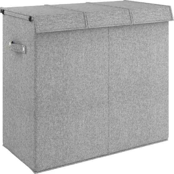 vidaXL foldbar vasketøjskurv 64,5x34,5x59 cm grå