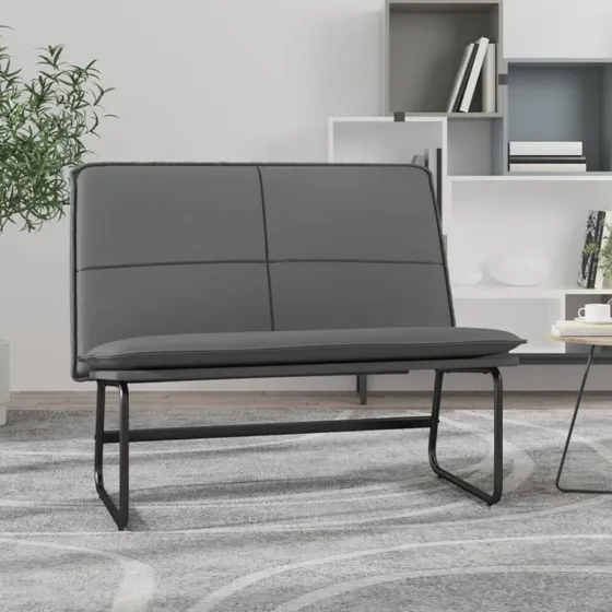 vidaXL bænk 100x75x76 cm i kunstlæder, grå