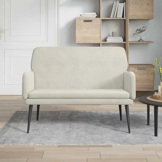 vidaXL lænestol/bænk 108x79x79 cm velour creme