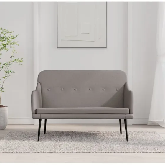 vidaXL bænk 110x76x80 cm stof gråbrun