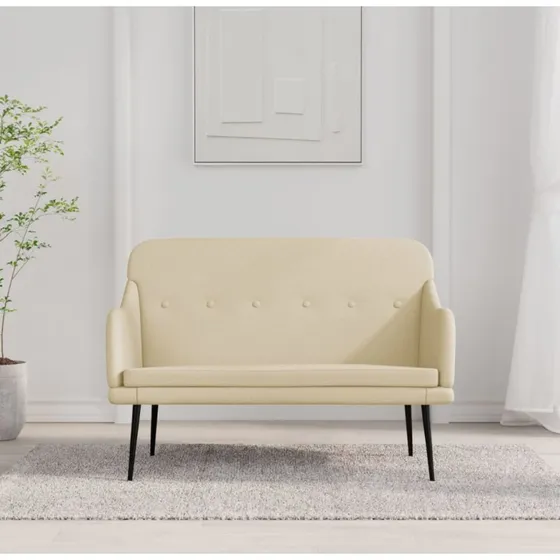 vidaXL bænk 110x76x80 cm stof cremefarvet
