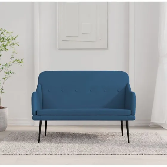 vidaXL bænk 110x76x80 cm stof blå
