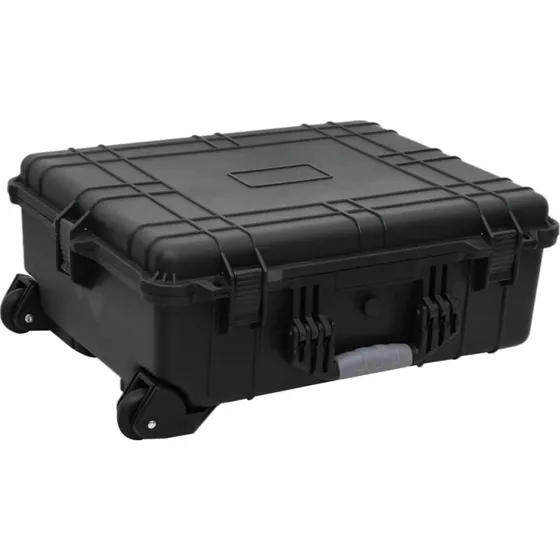 vidaXL flightcase med hjul 63x50x23 cm PP sort