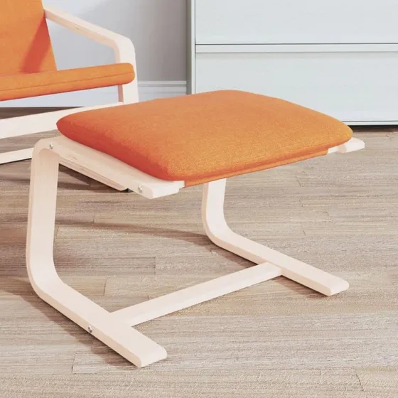 vidaXL fodskammel 51x41x40 cm stof mørkegul