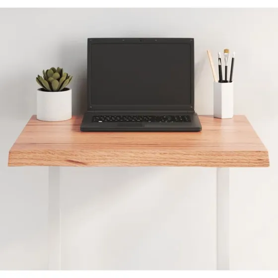 vidaXL bordplade massiv eg 60x40x24 cm naturlig kant lysebrun