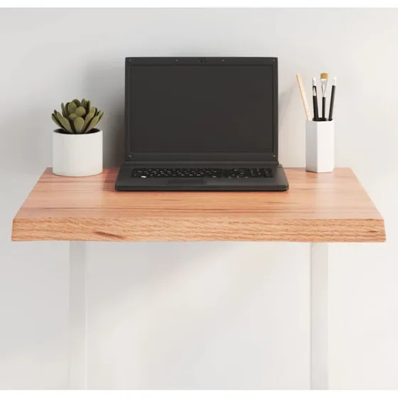 vidaXL Bordplade massivt egetræ 60x50x(2-4) cm lysebrun