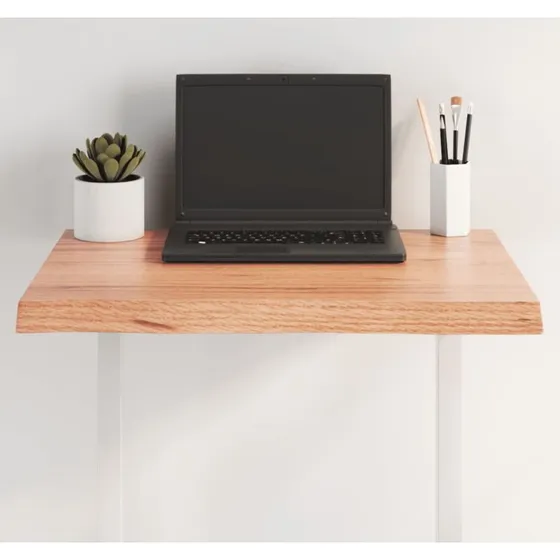 vidaXL Bordplade i massivt egetr 60x60x(2-4) cm lysebrun