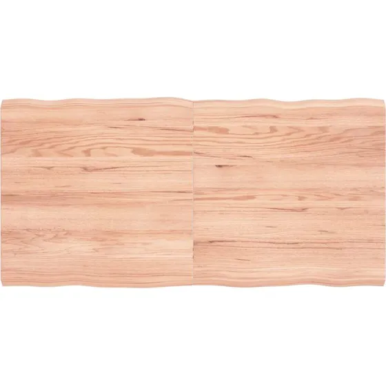 vidaXL bordplade 120x60x(2-4) cm naturlig kant i egetr, lysebrun
