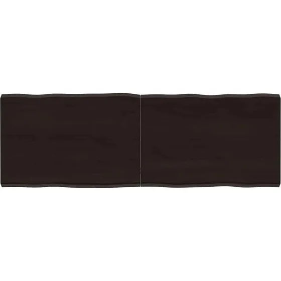 vidaXL bordplade 120x40x(2-4) cm i massivt egetræ, mørkebrun