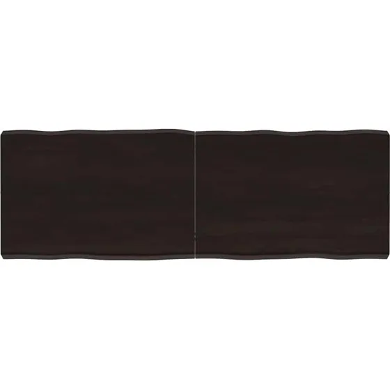 vidaXL Bordplade massivt egetr 120x40x(2-6) cm naturlig kant, mrkebrun