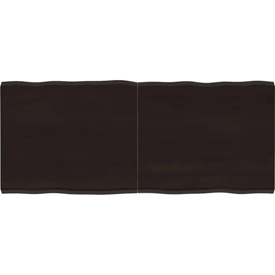 vidaXL bordplade i massivt egetræ 120x50x(2-4) cm mørkebrun