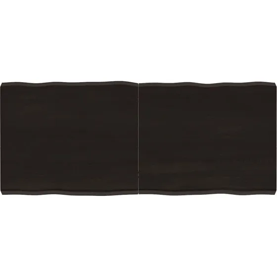 vidaXL bordplade massivt egetr 120x50x6 cm naturlig kant mrkebrun