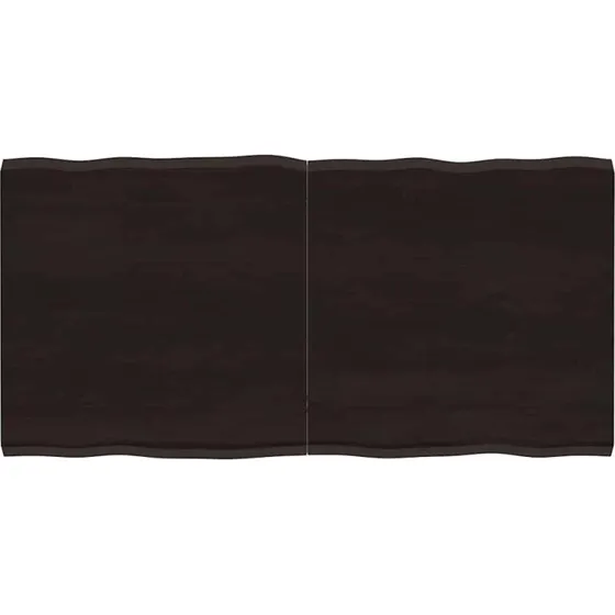 vidaXL bordplade massivt egetræ 120x60x(2-4) cm mørkebrun