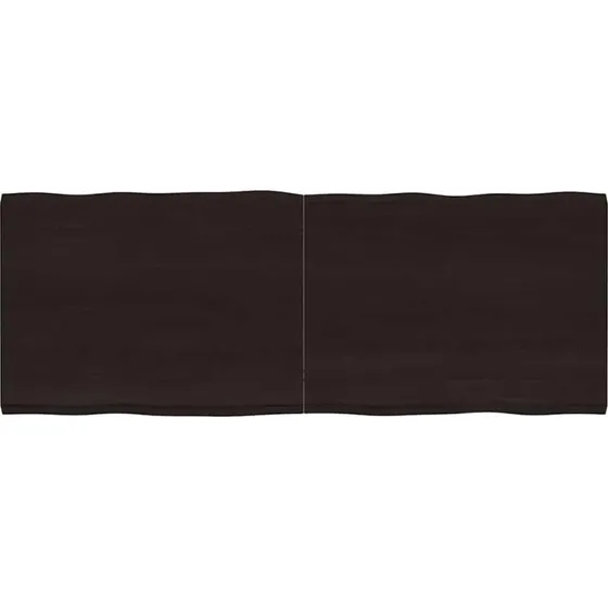 vidaXL bordplade i massivt egetr 160x60x(24) cm mrkebrun