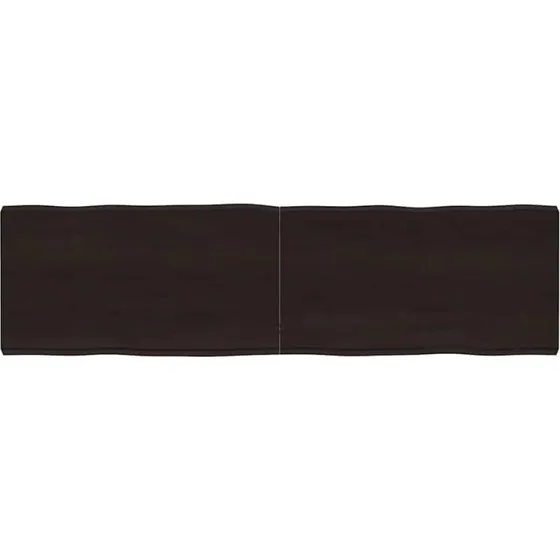 vidaXL bordplade massivt egetr 180x50x6 cm naturlig kant mrkebrun
