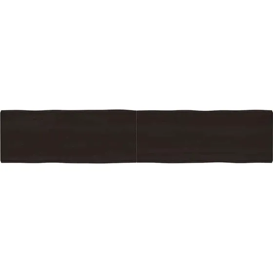 vidaXL Bordplade i massivt egetr 200x40x(2-6) cm mrkebrun