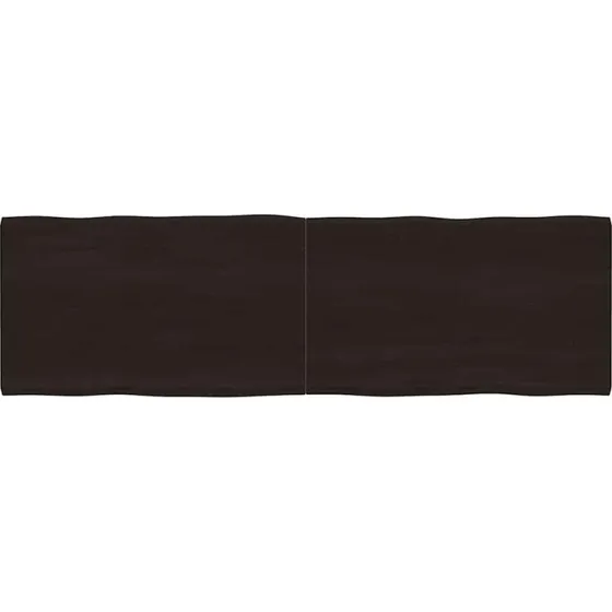 vidaXL bordplade massivt egetr 200x60x(2-4) cm mrkebrun