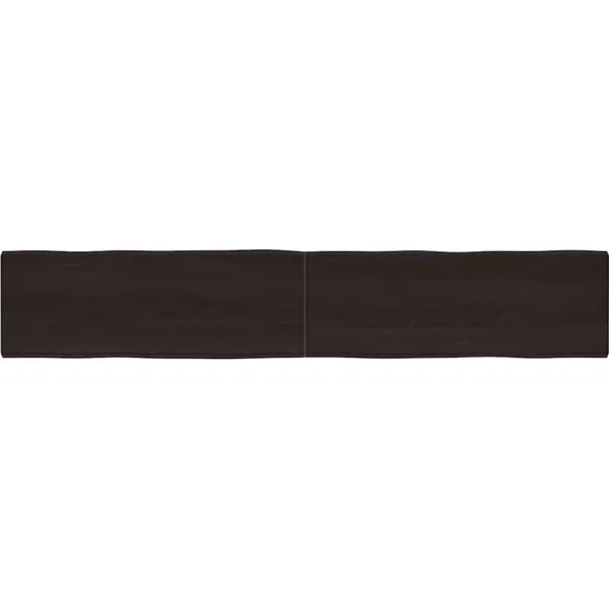 vidaXL Bordplade i massivt egetr 220x40x(2-6) cm mrkebrun