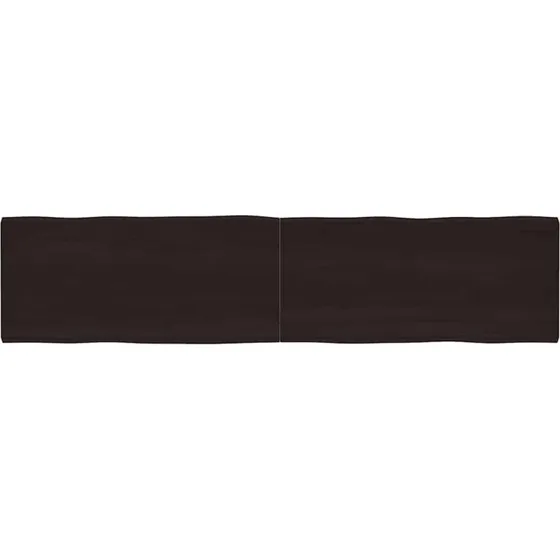 vidaXL Bordplade 220x50x(2-4) cm massivt egetr mrkebrun naturlig kant