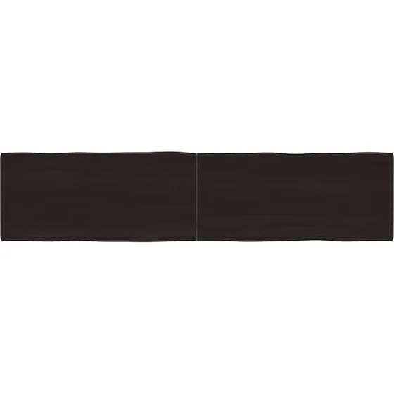 vidaXL Bordplade massivt egetr 220x50x(2-6) cm mrkebrun